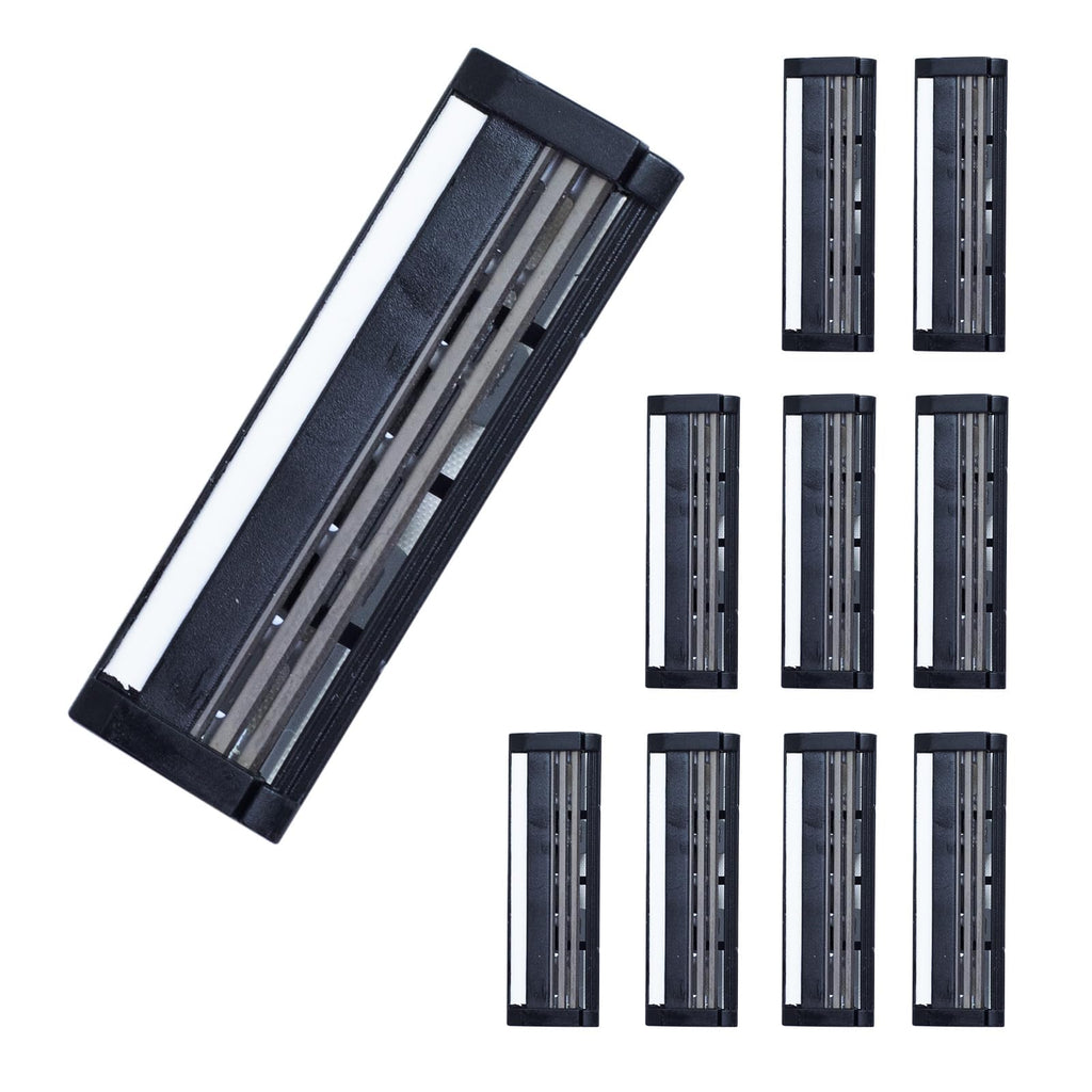 ETbyto Foldable & Silicone Back Hair Body Shaver Refill Cartridges,3 Blade Razor for Men, 10 Razors Included