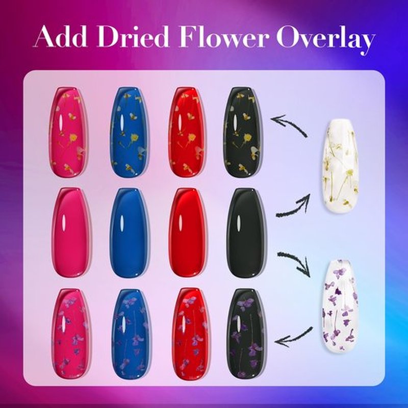 AZUREBEAUTY Dip Powder Nail Kit, 6 Color Jelly Glow Dipping, Natural French Nail Art Starter Manicure Salon DIY at Home