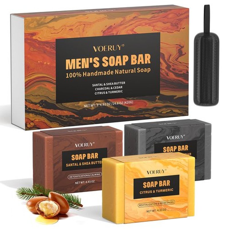 Regine Switzerland Men's Bar Soap - Natural Handmade Cleansing Soap for Face, Body & Hands | 14.8 Oz