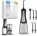 Skiennix 350ML Water Flosser - Cordless Rechargeable, 5 Modes, 360° Nozzle, IPX7 Waterproof | Portable Black Design