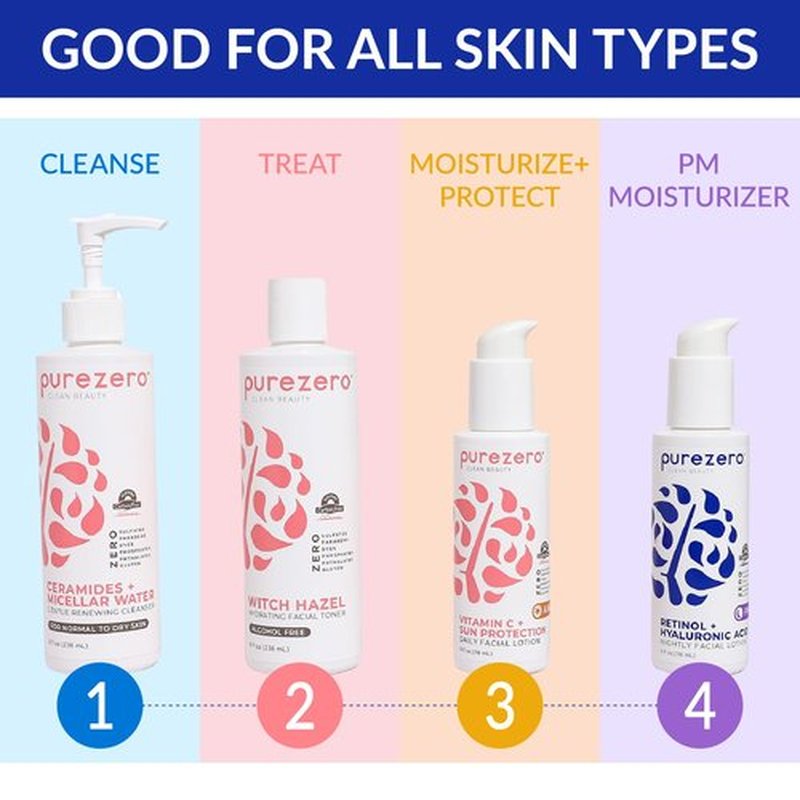 Purezero Hydrating Gentle Face Cleanser – Hyaluronic Acid Gentle Moisturizing Cleanser + Ceramides, Micellar Water, Fragrance-Free, Zero Sulfates, Parabens, Vegan & Cruelty-Free, 8 oz