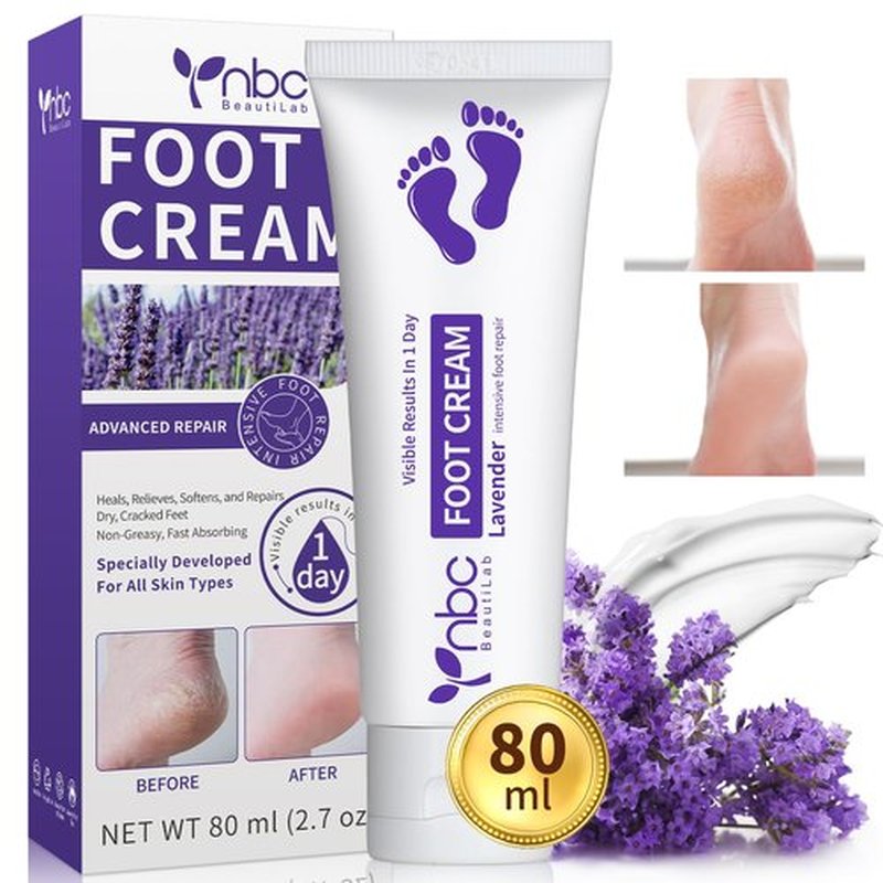 nbc BeautiLab Foot Callus Remover, Hand & Foot Cream, Lotion for Extremely Dry Skin, Athletes Foot Treatment, Pedicure Foot Spa Products for Dry Hands, Cracked Feet, Rough and Dry Skin, 80ml Lavender