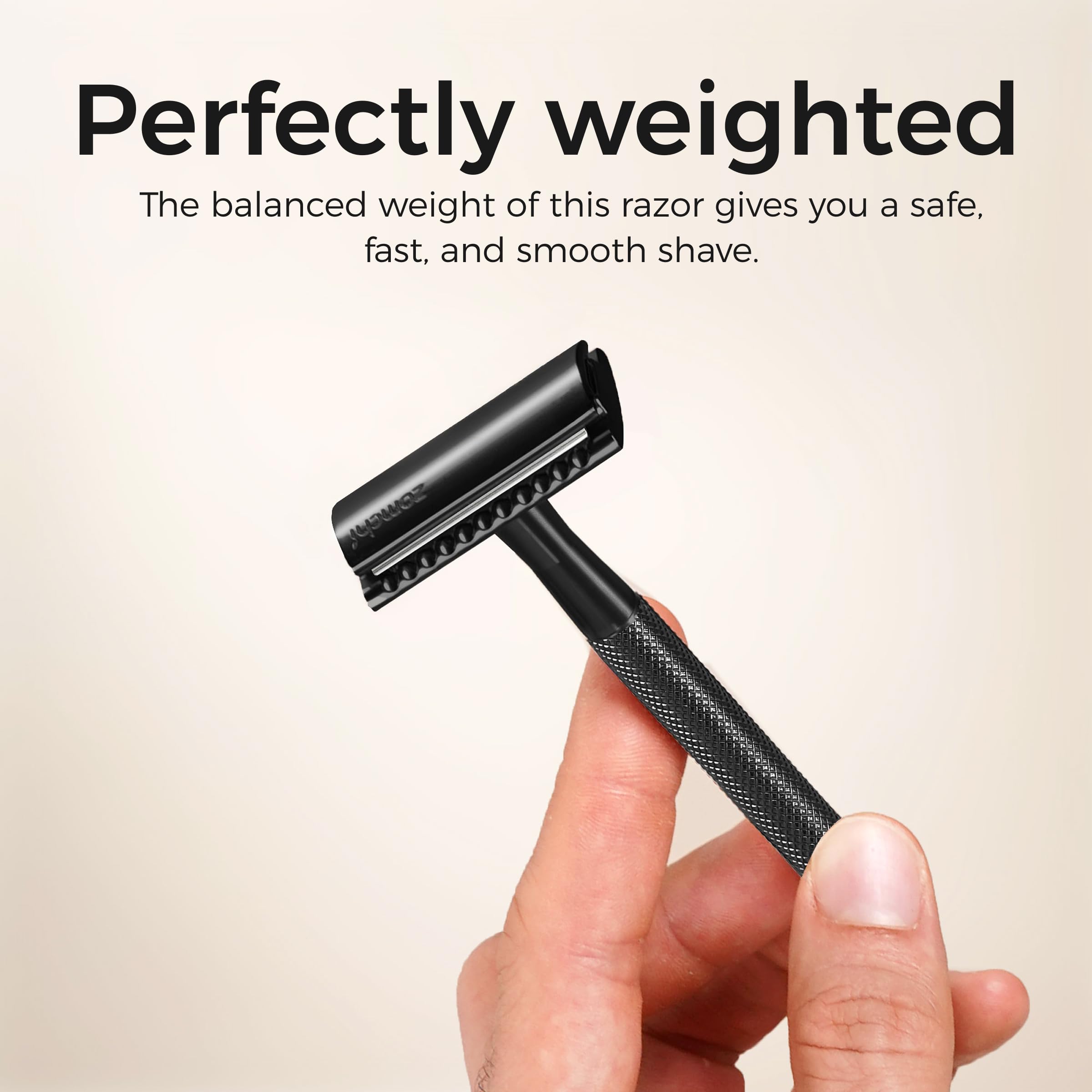 ZOMCHI Double Edge Safety Razor with 5 Safety Razor Blades, Women & Men’s Safety Shaving Razor, Reusable Razor, Plastic Free – Purple