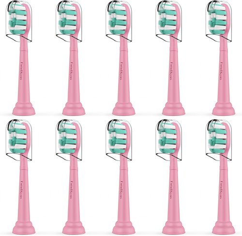 Philips Sonicare Toothbrush Replacement Heads - Plaque Control & Simply Clean - 10 Pack, Pink