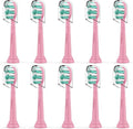 Philips Sonicare Toothbrush Replacement Heads - Plaque Control & Simply Clean - 10 Pack, Pink