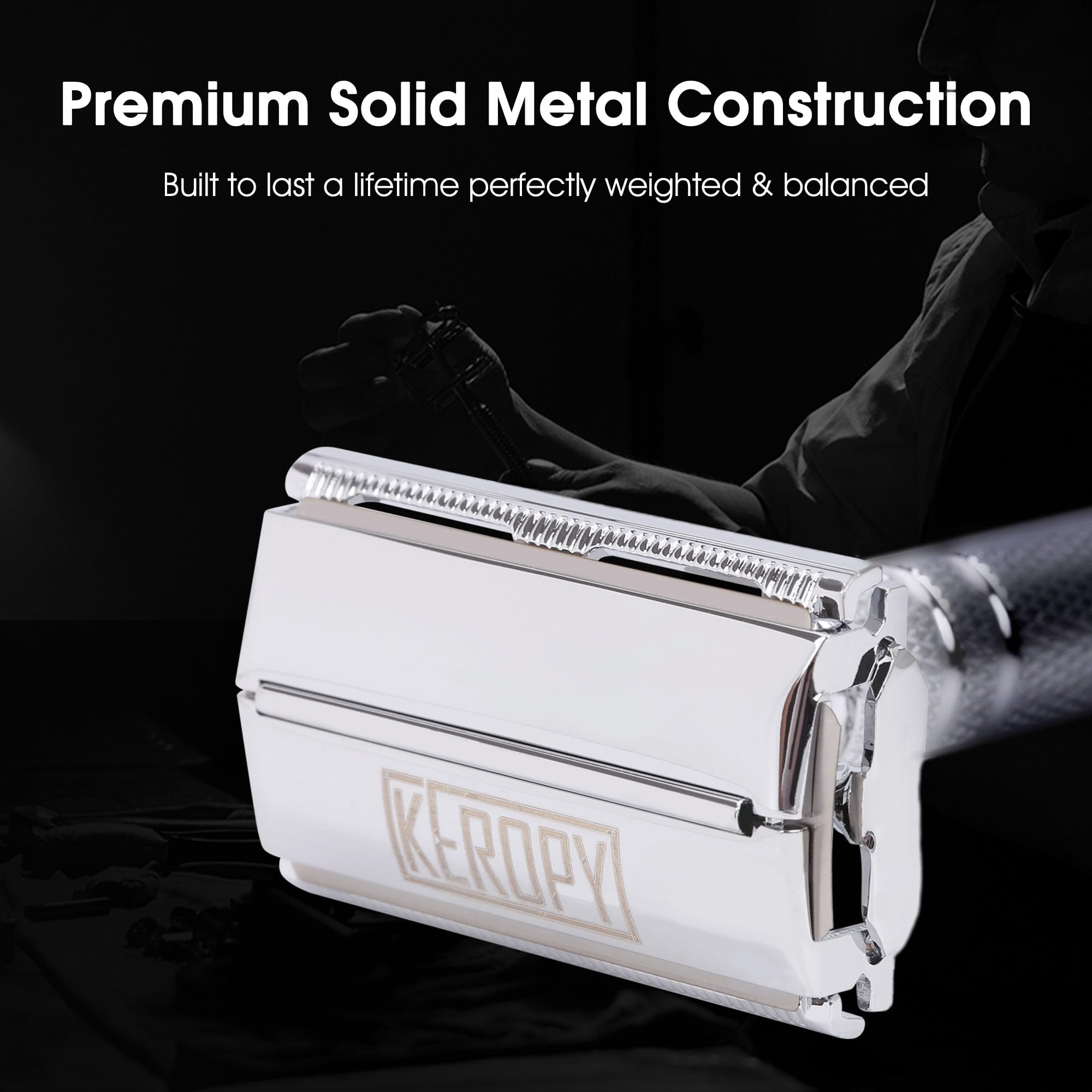Double Edge Safety Razor with 10 Disposable Blades - Single blade double edge razor for men - Metal razor with Long Handle for close shave - Classic Clean Shave Single blade razor