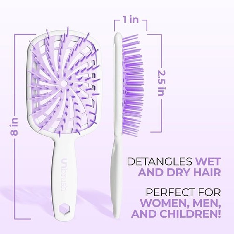 FHI Heat UNbrush Plus - Gentle Curly Hair Detangler Brush for Wet & Dry Hair | 84 UltraFlex Bristles