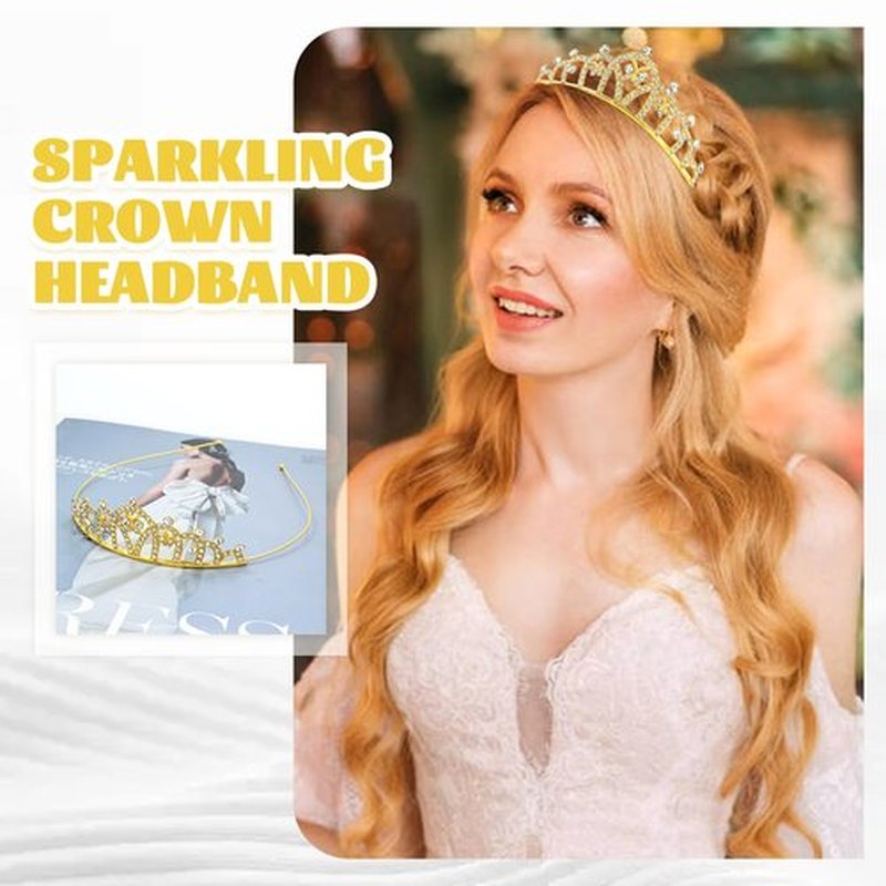 inSowni 8 Pieces Gold Metal Dazzling Rhinestone Princess Tiara Crown Headbands Wedding Birthday Party Prom Headpieces for Women Girls Brides Bridesmaids