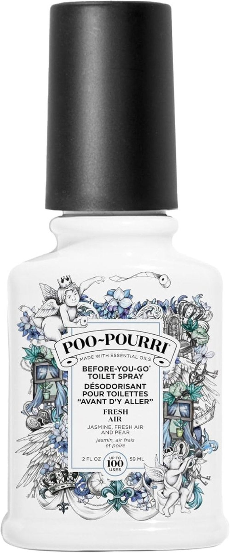 Poo-Pourri Before-You-Go Toilet Spray - Fresh Air Jasmine & Mint, 2 Fl Oz for Odor Elimination