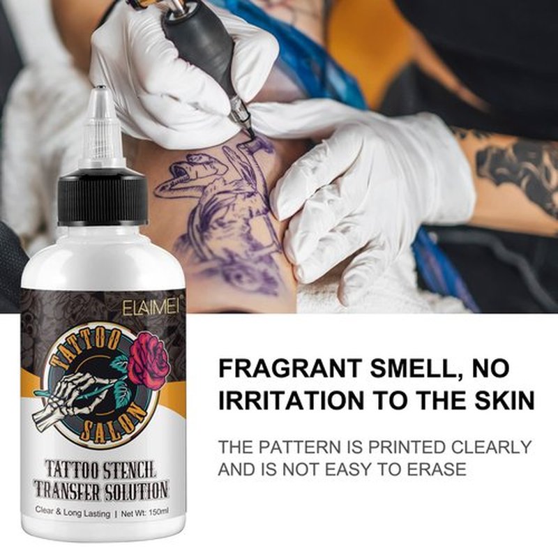 Tattoo Template Transfer Gel, Stencil Magic Cream, Tattoo Application Solution for Transfer Paper Machine Stencils, Temporary Supplies, 5.1 fl. Oz; ZYNJ1