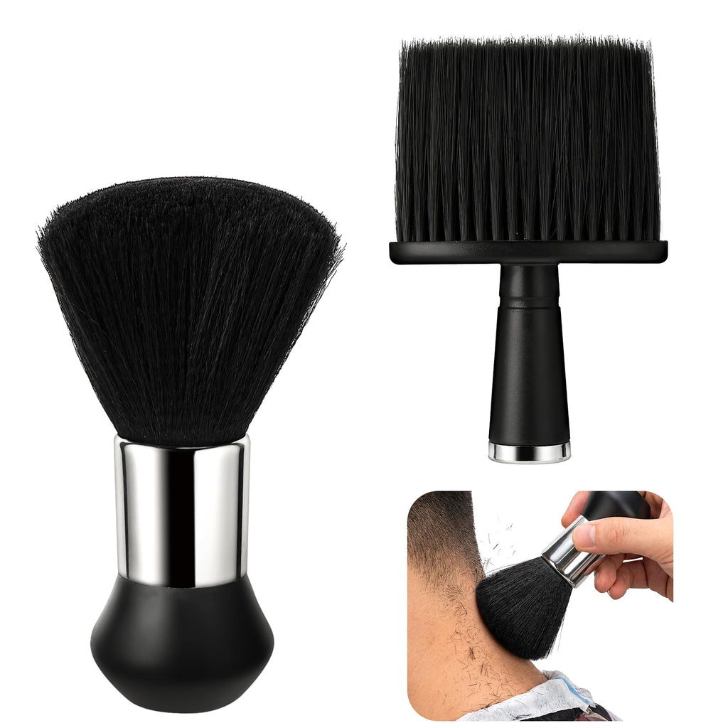 Barber Brush And Neck Duster Set - 2 Pcs Professional Barber Brushes Soft Barber Neck Duster, for Cleaning, Hair Cutting, Hair Stylist Tools and Salon Supplies