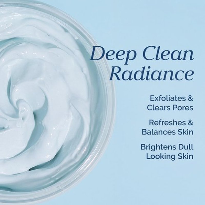 Deep Pore Exfoliating Face Mask with Blue Sea Kale Grapefruit – for Blackheads, Dead Skin Removal, Clarifying & Hydrating – Vegan & Clean Skincare – 8.5 oz