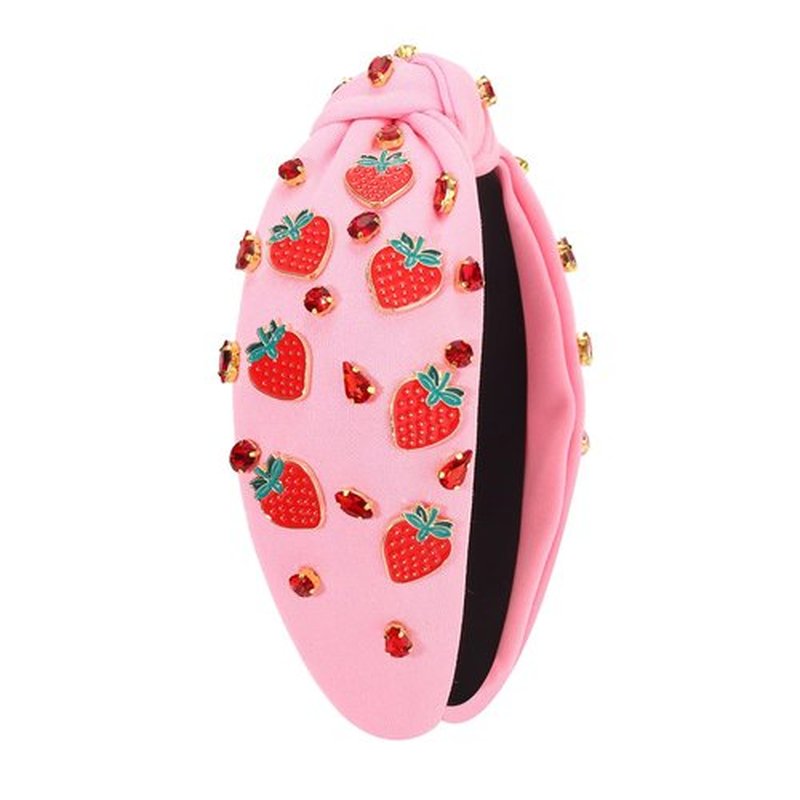 CEALXHENY Strawberry Headband for Women, Fruit A-Pink, Hair Accessory for Summer, Beach Vacation, Wedding, Party, One Size, 1 Count
