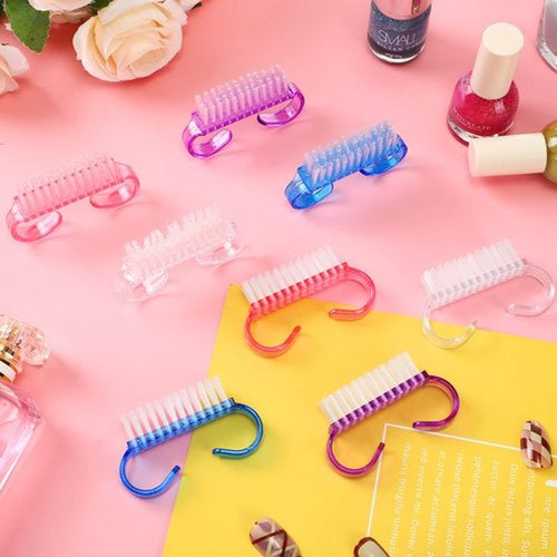 200 Pcs Handle Grip Nail Brush Fingernail Scrub Cleaning Cleaner Nail Brushes Scrubber Bulk for Men Women Hands Feet Toes and Nails Pedicure, 4 Colors