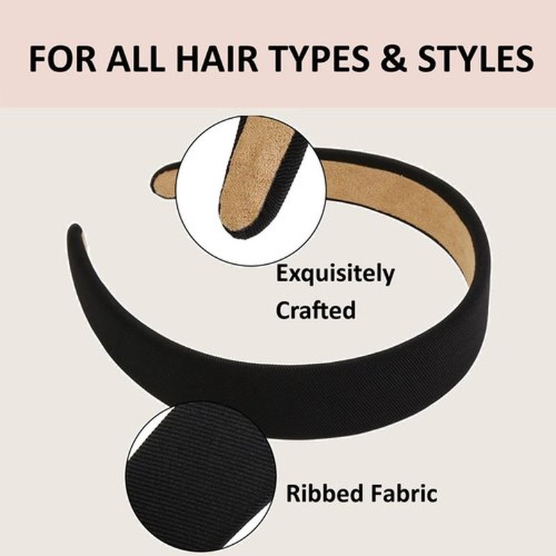 TERSE Headbands for Women Trendy Non Slip Headband for Girls Long Short Hair, Cute Ribbed Women Headbands Elastic Hair Bands Fashion Hard Head Band Accessories 1 Inch