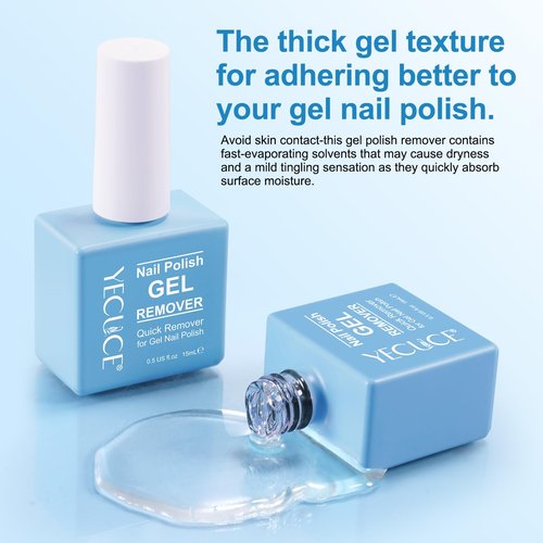 Gel Nail Polish Remover, (2PCS) Gel Polish Remover for Nails, Quickily and Easily Removes Gel Polish in 3-5 Minutes, No Need for Foil, Soaking or Wrapping (with Cuticle Pusher and Nail Scraper)