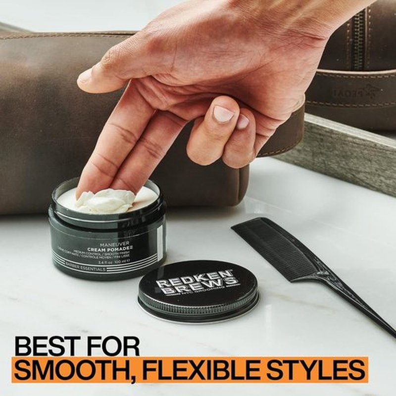 Redken Brews Cream Pomade For Men - Medium Hold With Natural Finish | Perfect For All Hair Types