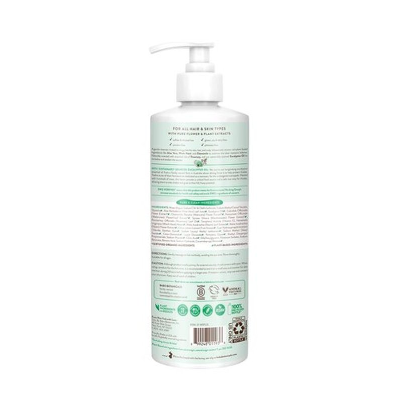 Babo Botanicals Eucalyptus Remedy Shampoo & Wash - Invigorating Eucalyptus & Rosemary - EWG Verified, Vegan, Cruelty-Free