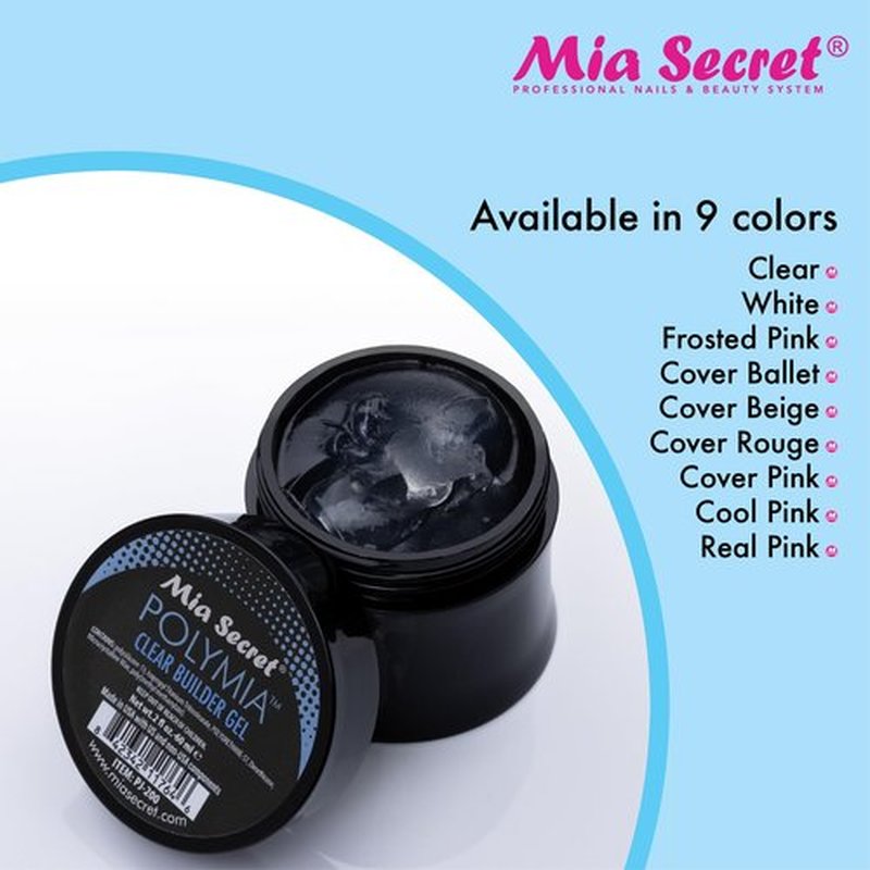 Mia Secret - 2oz POLYMIA Nail Gel Builder - Nails Extension Gel UV Led - Builder gel for Beginners & Professionals