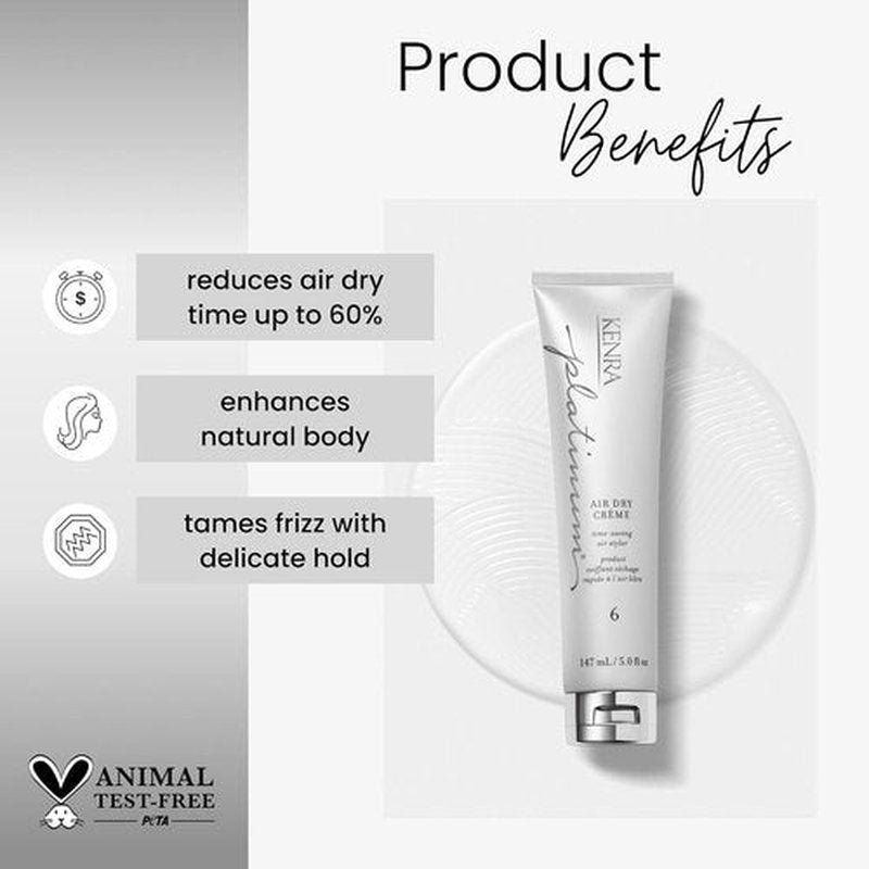 Kenra Platinum Air Dry Crème 6 - Time-Saving Air Styler for All Hair Types | Enhances Natural Body & Tames Frizz