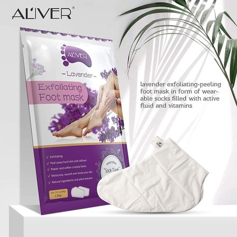 Foot Peel Masks for Dry Cracked Feet 5 Pack,Exfoliating Foot Mask, Natural Exfoliator for Dead Skin, Callus, Repair Rough Heels for Men Women,Make your Foot Baby Soft in 7 Days, AlIVER