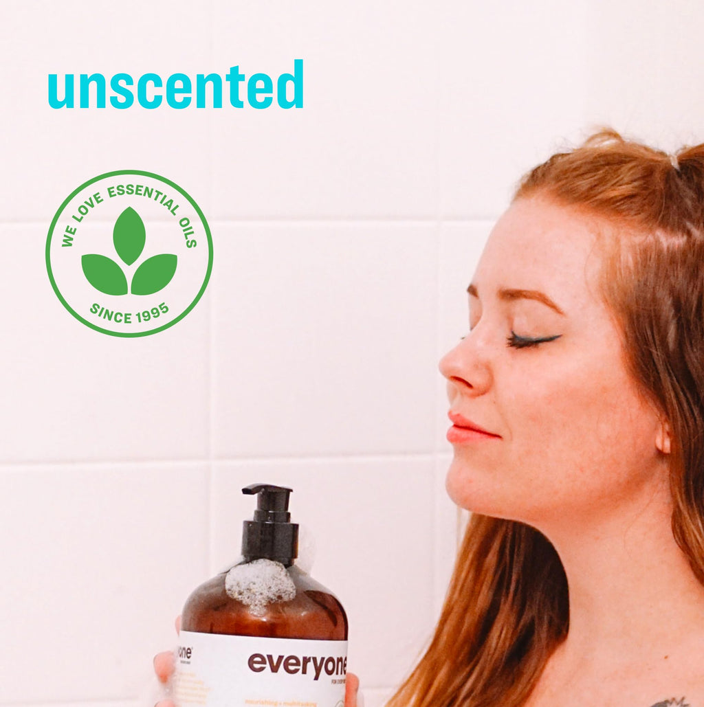 Everyone 3-in-1 Soap,Body Wash,Bubble Bath,Shampoo,32 Ounce,Unscented,made for Men and Women,(Pack of 4)