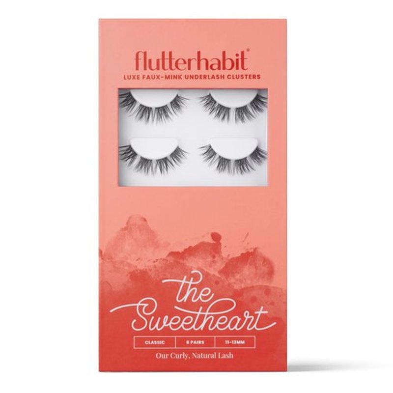 Sweetheart (1.0) Doll-Eyed Lash Clusters for Women, Salon Quality At Home Eyelashes Extension Kit, 6 Lash Sets, No Lash Glue Included