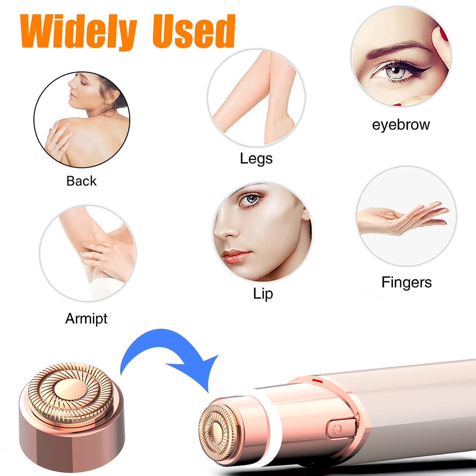 Flawless Replacement Heads for Generation 3 Facial Hair Remover with LED Light-New Version for Finish Touching Flawlass Trimmer, Pack of 2