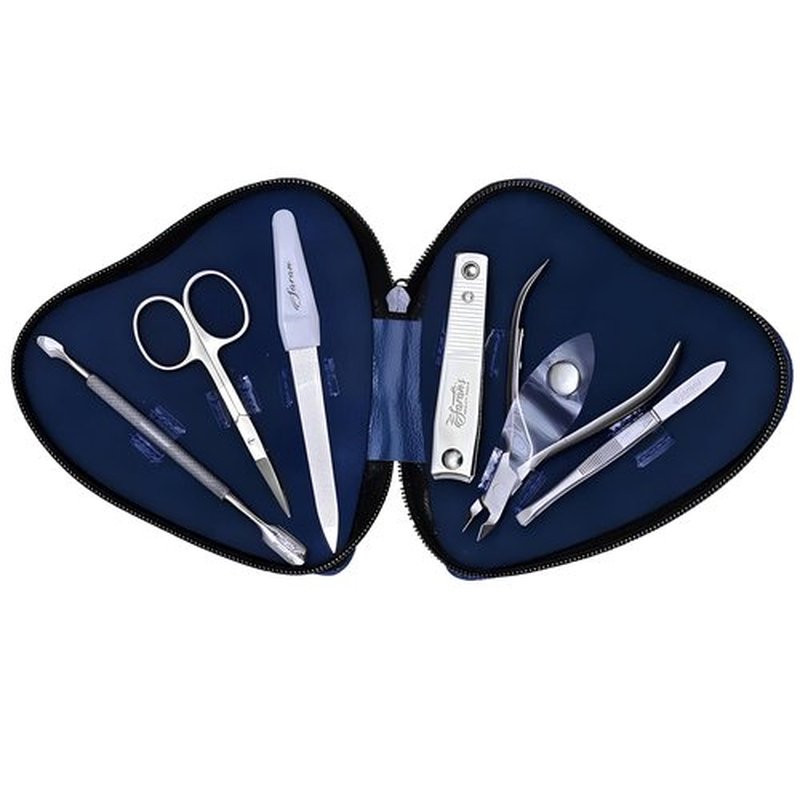 Professional 6-Piece Manicure Instruments Kit – Made with German Quality heavy-duty stainless steel, and rust-free. Grooming gift set for Men & Women
