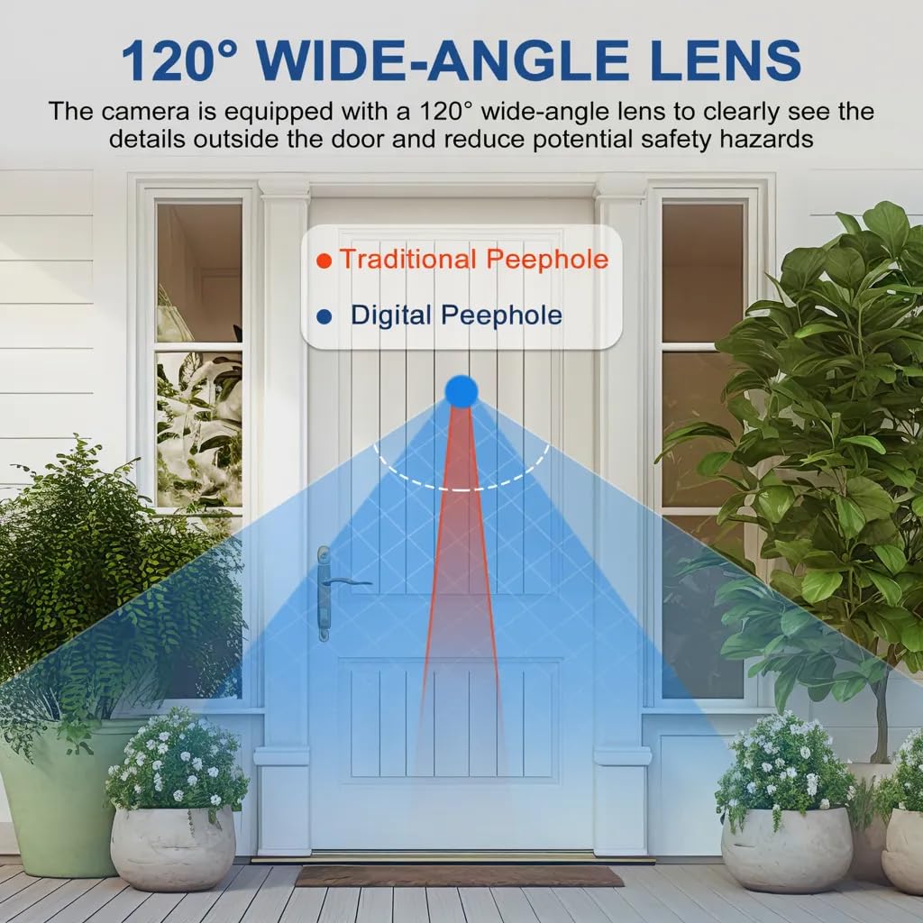 3.5 Inch Digital Hole Viewer with 120° Wide Angle LCD Screen – Battery Powered Electronic Door Camera for Home Security, Apartment, Hotel, Easy DIY Installation (Batteries Not Included)