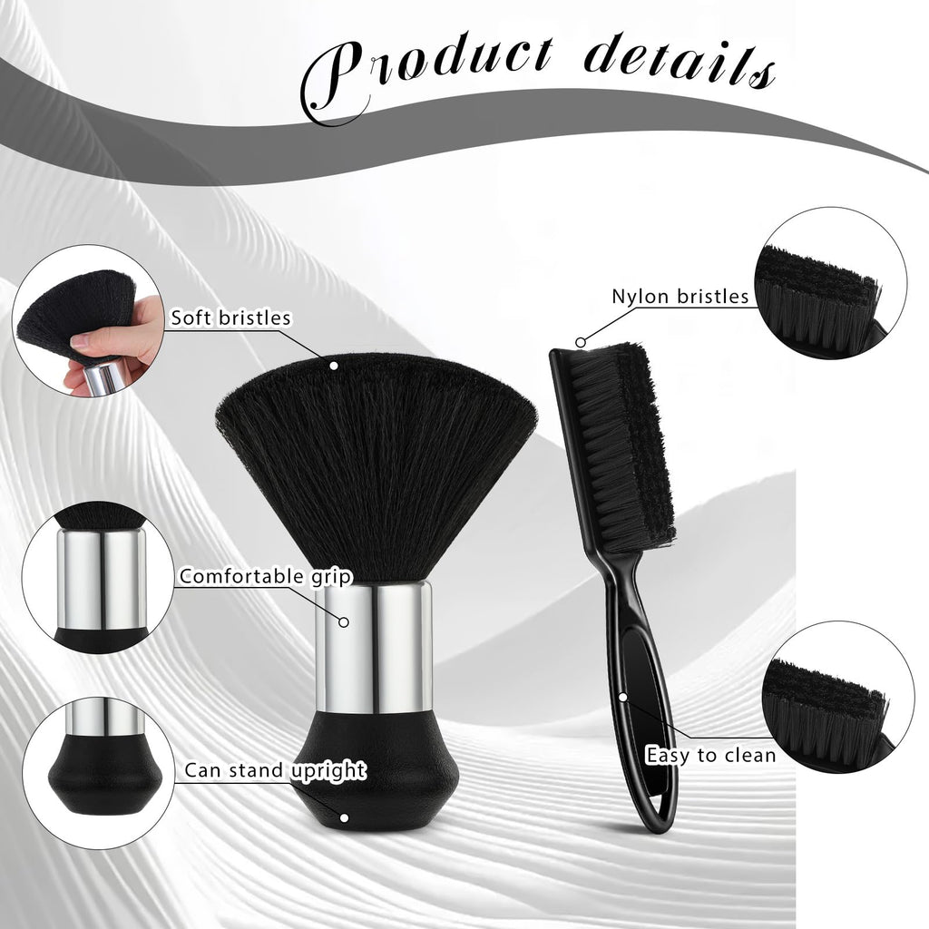 2 PCS Professional Barber Brush Set, Barber Neck Duster Hair Dusters Soft Neck Duster Brush, Barbers Accessories Cleaning Supplies for Hair Cutting & Styling, Hairs Stylist Tools and Salon Supplies