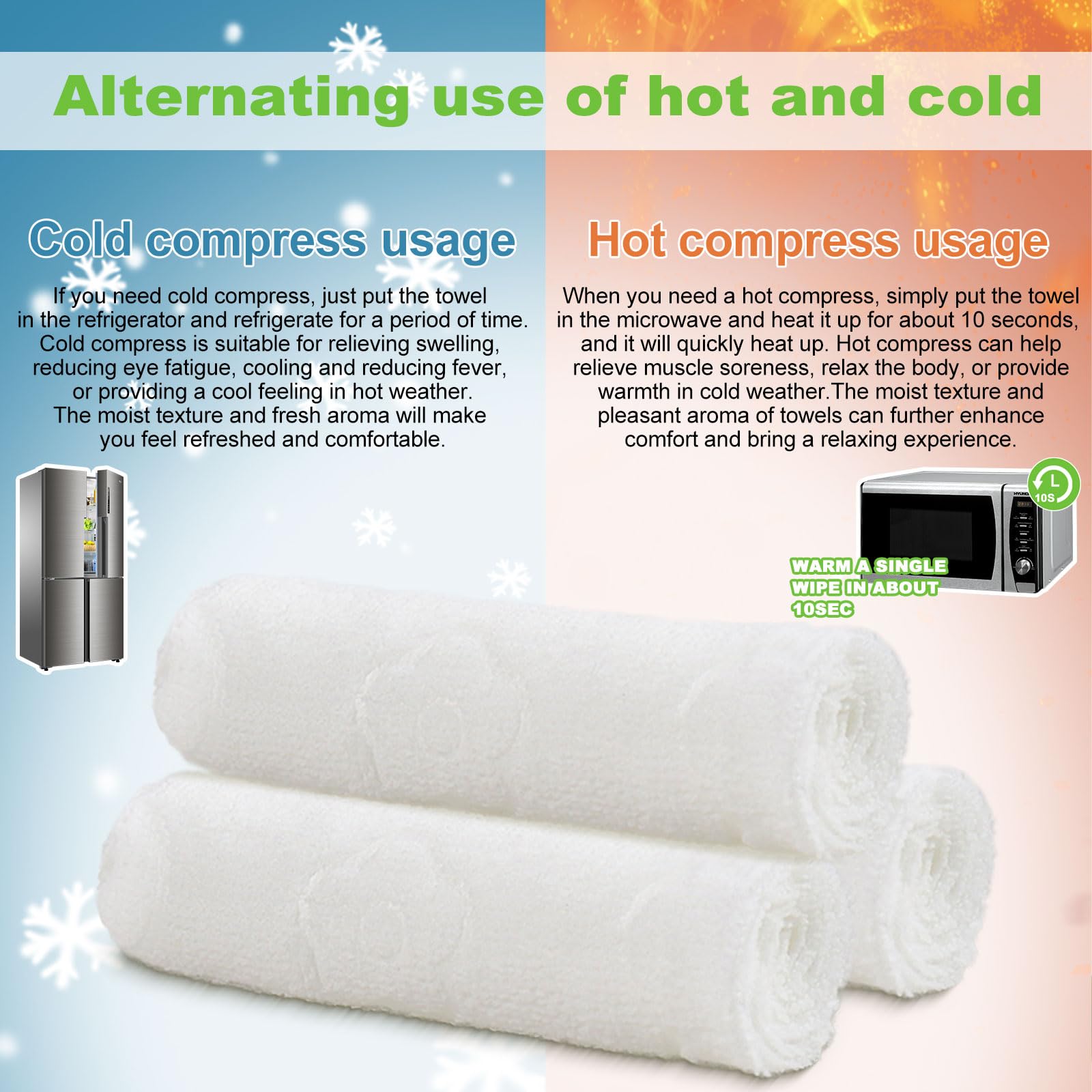 Moist Cotton Towel Bulk Moist Towelettes Individually Wrapped 8.7" x 8.7",White Towel Services,Refreshment Pre Moistened Towels for Travel Sport Party Spa Dentist (1 Count (Pack of 400), Mint)