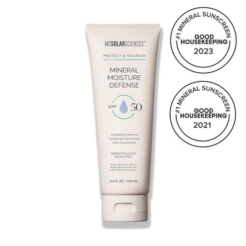 MDSolarSciences Mineral Moisture Defense SPF 50 Sunscreen - Hydrating Protection for Body & Face