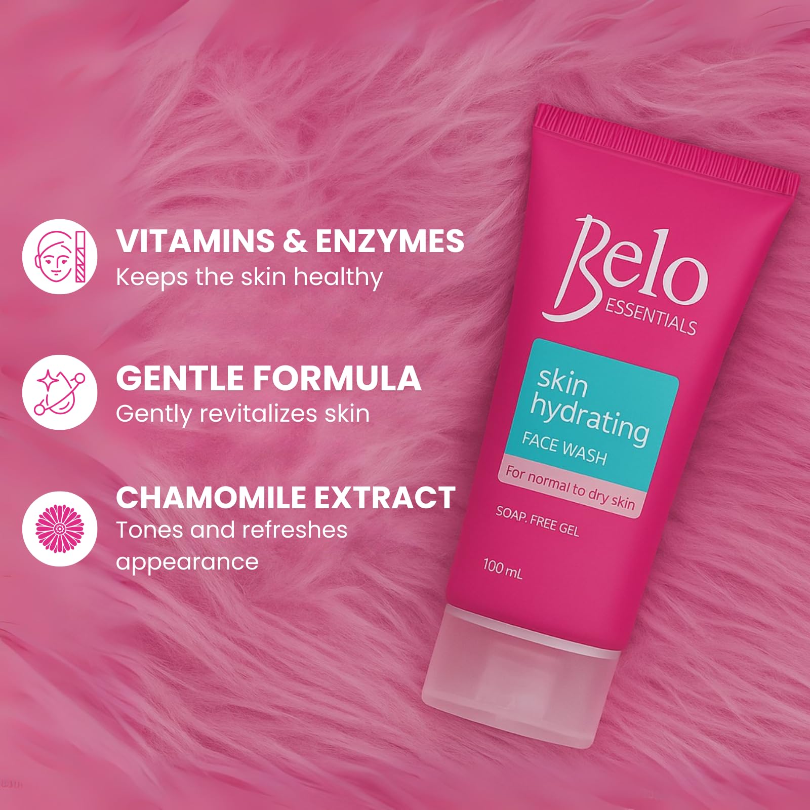 Belo Essentials Skin Hydrating Face Wash Gentle Cleanser Oil Control Gel Formula Lightweight Daily Foam Care - 100ml
