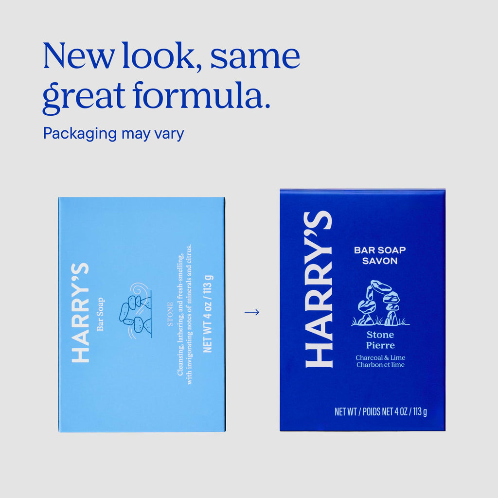 Harry's Bar Soap for Men - Stone Scent, 4 oz Body Soap Bars, 8 Pack