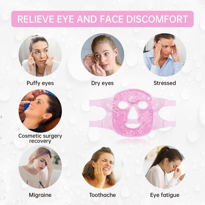ZNÖCUETÖD Face Ice Mask Facial Ice Packs Gel Hot Cold Compress for Post Oral, Dental, Nose,Facelift Plastic Cosmetic & Laser Surgery Recovery Puffiness Swelling Dark Circles & Headaches Gift for Women