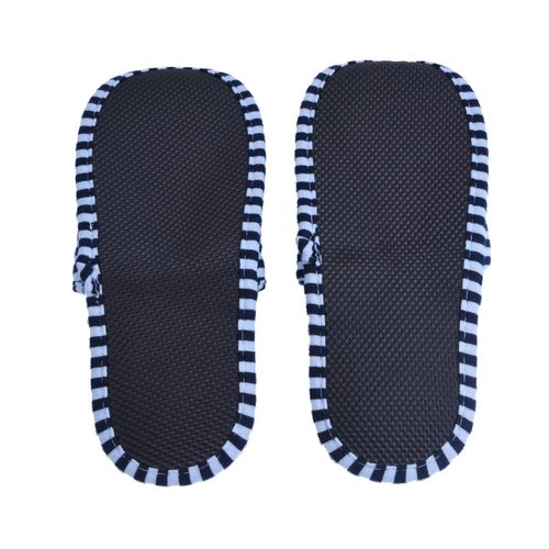 Foldable Travel Slippers - Soft Cotton Anti-slip, SPA/House/Guest Slippers for Family,Hotel,Portable,Not Disposable,Men & Women (Blue stripes)