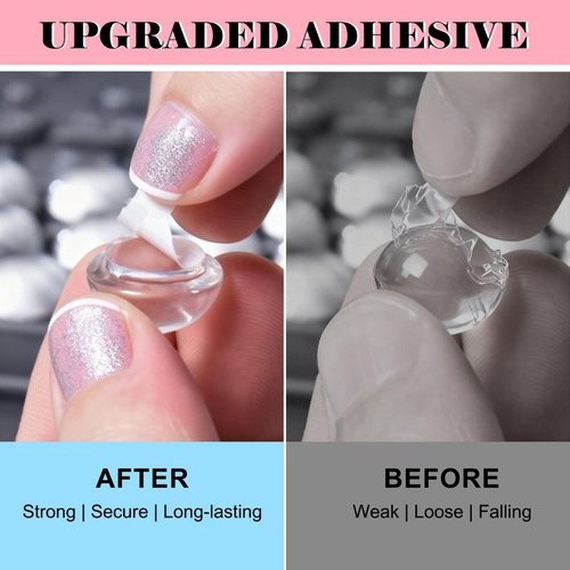 Quafochi 60pcs Keyboard Stickers for Long Nails, Clear Glass Bubbles, Protect Nail Art, No-Residue,Reusable Raised Keyboard Stickers, Universal Fit for Laptop, PC, MacBook, Desktop, Calculator