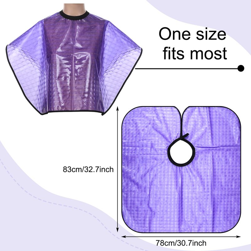 Zhanmai 4 Pcs Hair Color Shampoo Cape for Salons Waterproof Reusable Hair Dye Capes Makeup Haircutting Bleaching Salon Apron for Barber(Purple)