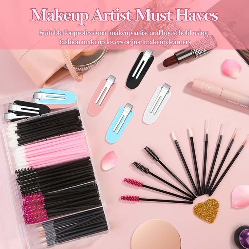 Skiennix Disposable Applicators Kit - Makeup Puff, Mixing Palette & Brushes with Storage Box