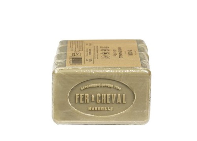 Fer à Cheval Pure Olive Toilet Marseille Soap Bar - Authentic Savon De Marseille, Natural and Hypoallergenic French Olive Oil Soap (4x100 g/3.53 oz)