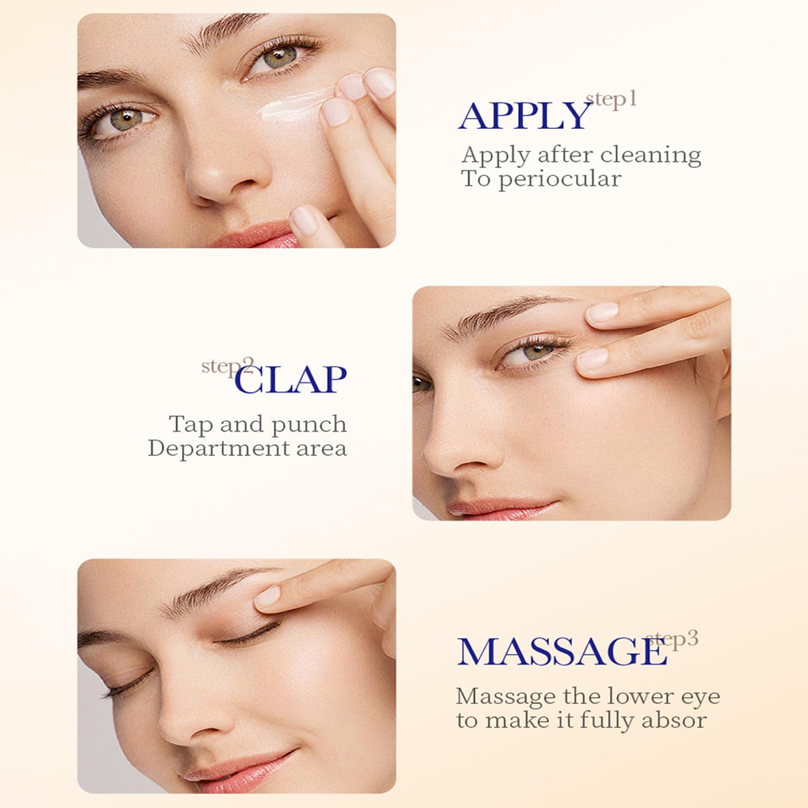 Yniquet 2PCS Age Correcting Eye Cream, Collagen Moisturizing Eye Cream for Anti Aging Eye Serum for Dark Circles Puffiness and Bags for Women Nourishing Repair Tightening and Lifting