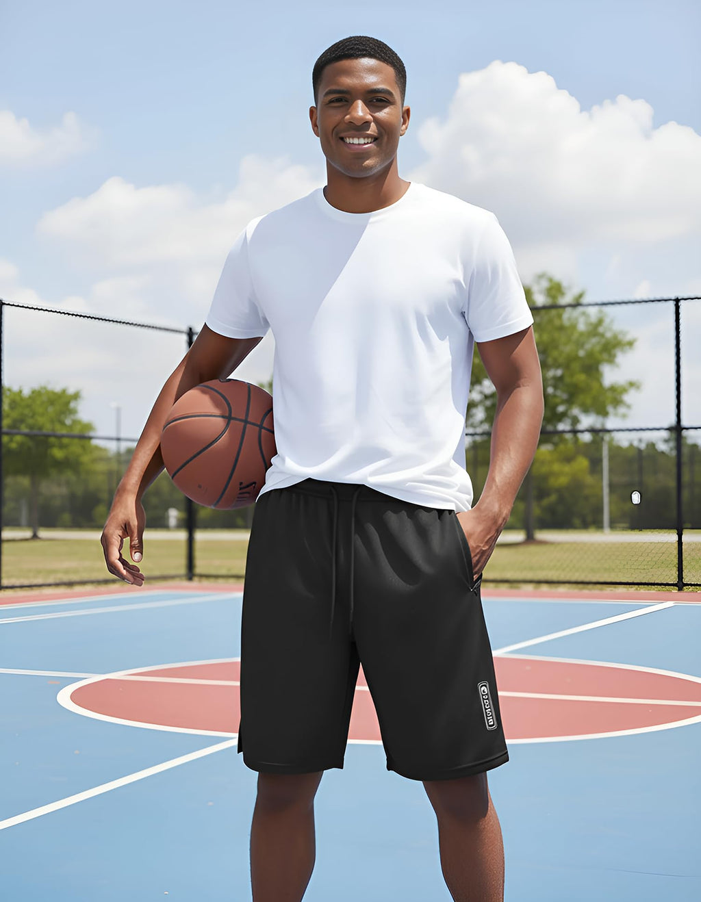 CANGHPGIN Men's Basketball Shorts 9" Mesh Quick Dry Lightweight Athletic Gym Workout Shorts with Zipper Pockets Drawstring