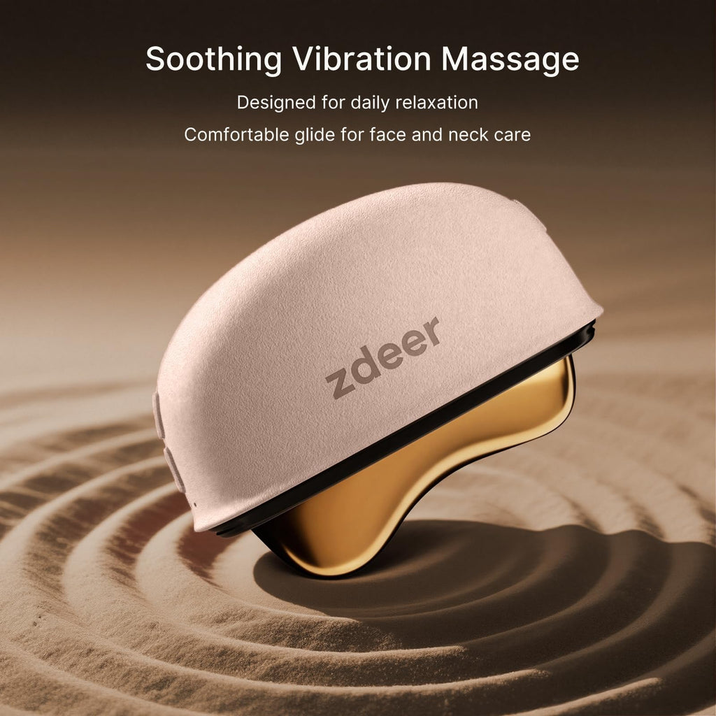 ZDEER GS5 Electric Heated Gua Sha Facial Sculpting Tool with Vibration, LED Red Light Therapy Face & Neck Massager, Skin Firming Device, Premium Gift for Women Mom, Includes 2 10ml Massage Oil, Pink