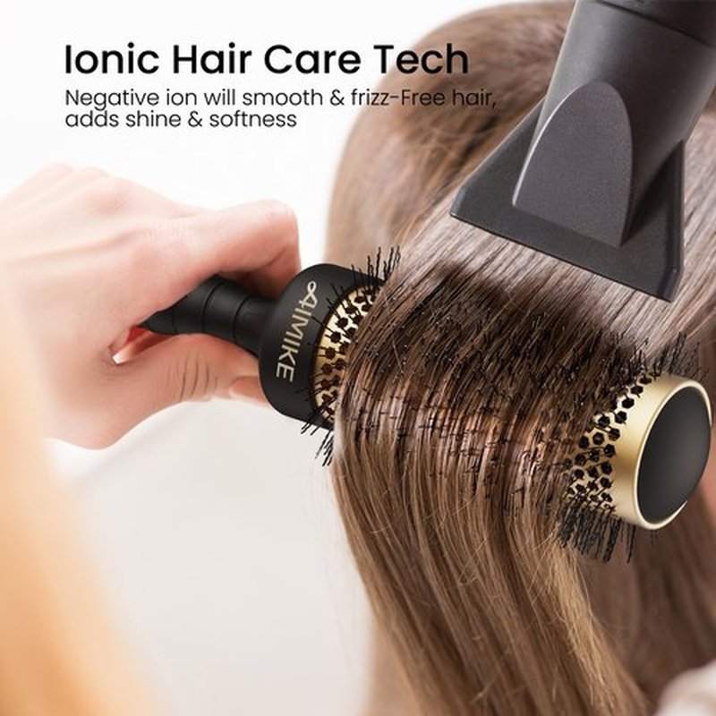 AIMIKE Round Brush for Blow Out, Medium Round Hair Brush with Nano Thermal Ceramic Tech, Quick Blow Drying & Styling, Volumizing Blowout Brushes for Women Medium Hair, 1.7 in Barrel (Not-electric)