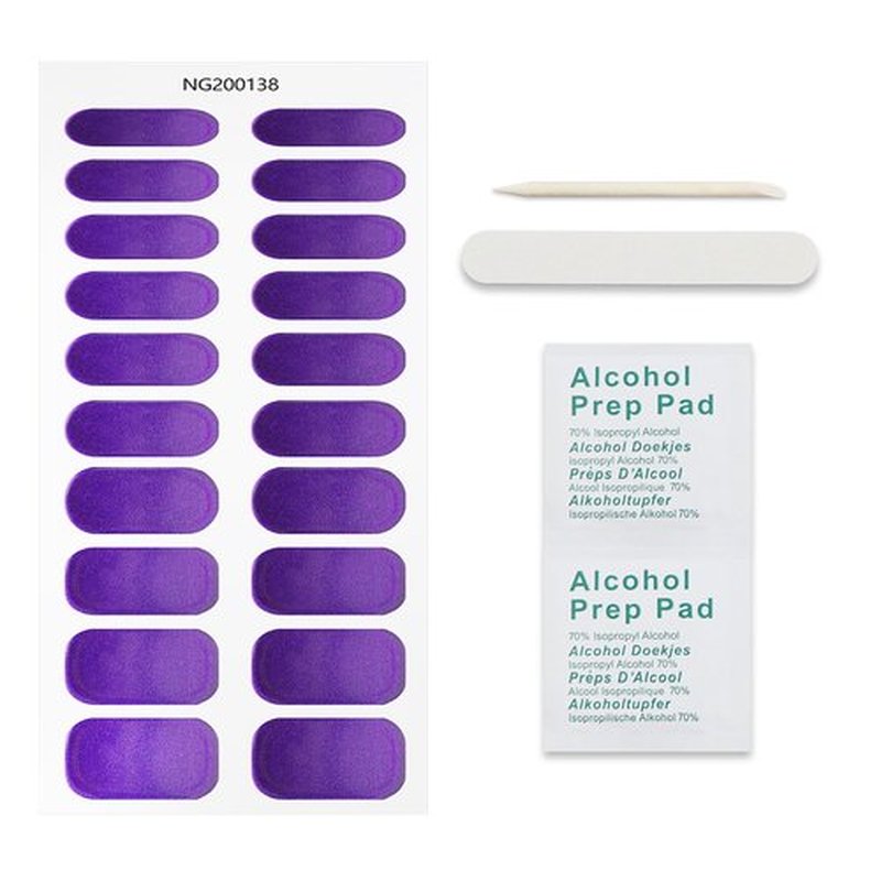 JMEOWIO Gel Nail Stickers Purple Laser Semi Cured Gel Nail Strips Wraps UV/LED Nails Art Design Decoration Accessories