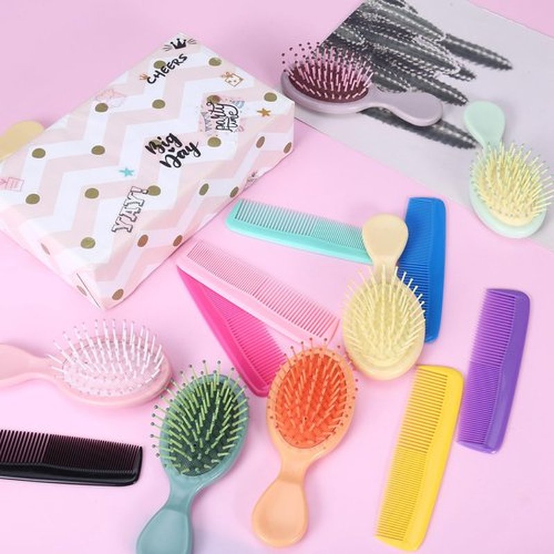 GGSTDDUP 32-Piece Mini Hair Brush & Comb Set - 16 Mini Hair Combs & 16 Detangler Brushes for Women, Kids, Toddlers, Girls & Babies with Curly Hair