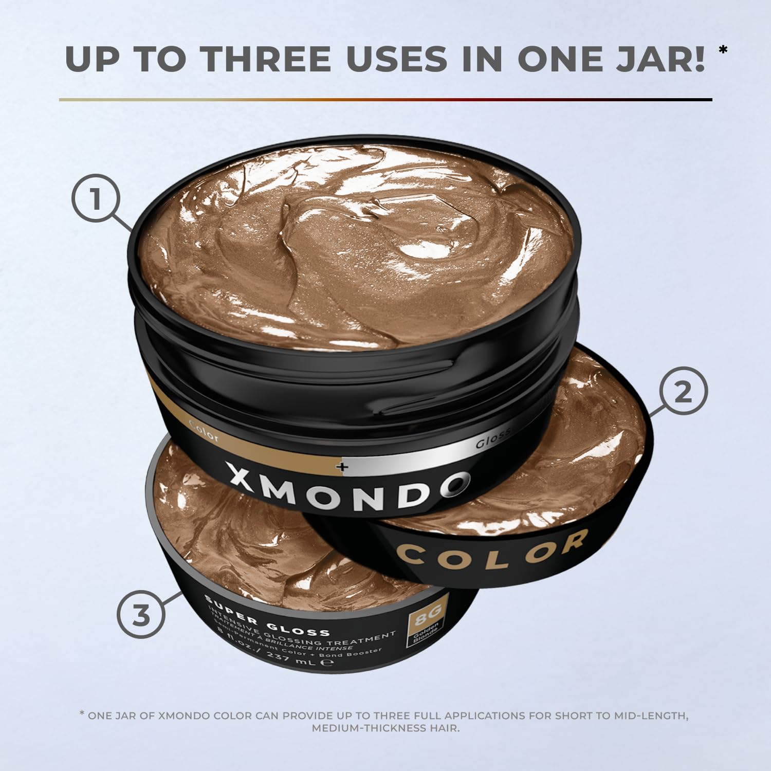 XMONDO Color Golden Blonde Hair Mask - Nourishing Semi-Permanent Dye with Bond Boosters, 8 Fl Oz