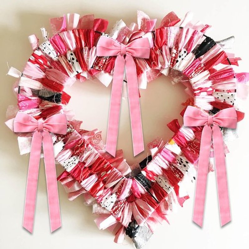 Skiennix 12Pcs Pink Velvet Bows - Elegant Valentine's Day Tree Decorations | 5in x 10in Easter & Spring Ornaments