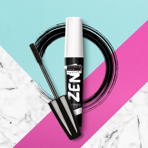 FARMASi Zen Extension Lash Mascara, Lengthening & Volumizing Effect, Clump-Free Definition, Smudge-Free Wear, Silicone Brush for Separated Fuller-Looking Lashes, Blackest Black, 0.27 fl oz